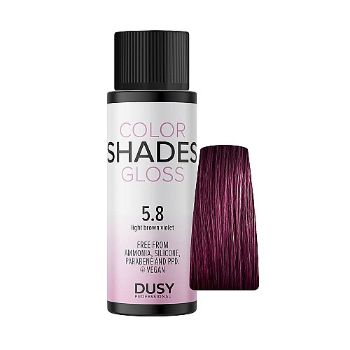 Безамонячна Боя за коса Dusy Color Shades Gloss 60ml / 5.8 Светлокафяво виолетово